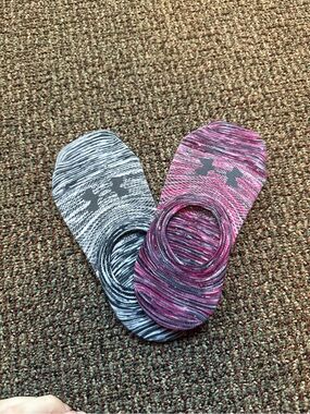 Under Armour No-Show Socks - Pink & Gray (2-Pack)